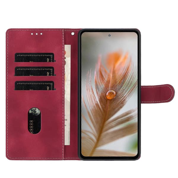 Telefoncover i læder med præget fjer Red For Google Pixel 9a