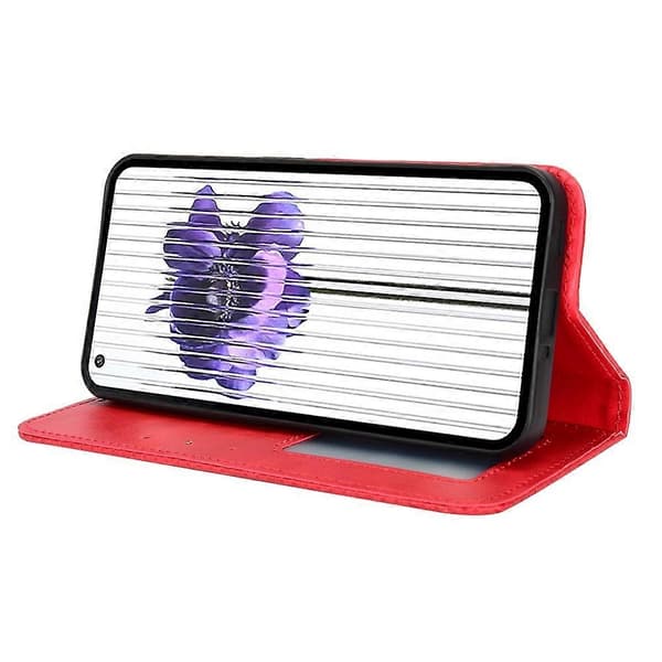 (Ny) Til Nothing Phone 1 Magnetisk Spænde Retro Tekstur Læder Telefoncover Red