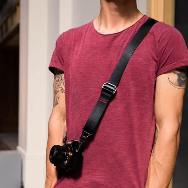 Kamerarem Strop Skulderrem Hurtigudløsning Universal Kamerarem Hurtigudløsning Justerbar Længde Fra 48-152cm Lang Sort Kamerarem Til Dslr