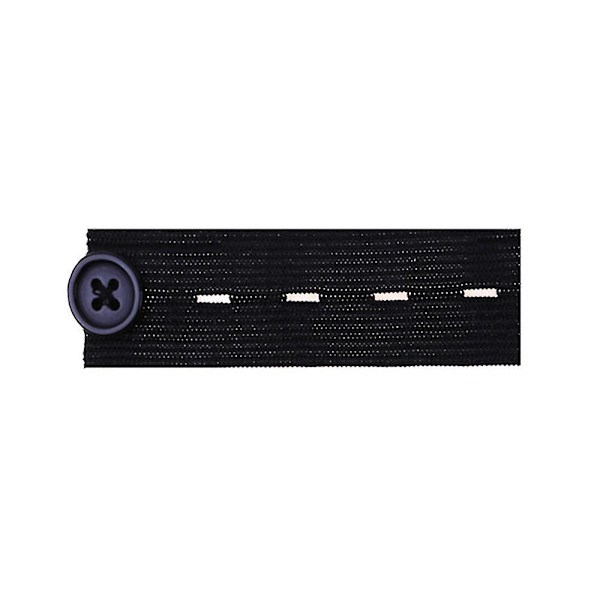 Elastisk knapp midjeförlängare Byxor Jeans Expander midjebandsknapp Black 5PCS