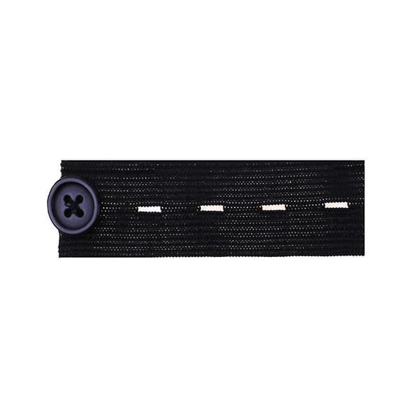 Elastisk Knapp Midjeforlenger Bukser Jeans Utvider Linning Knapp Black 1PC