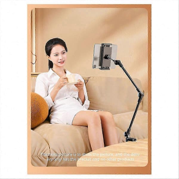 Justerbar tablet-holder skrivebordsstativbeslag, sort