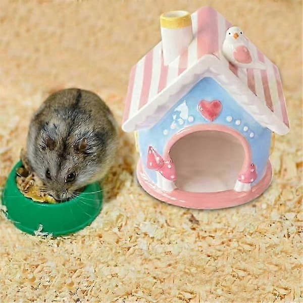 Hamstergemmested Søde keramiske gemmesteder Chinchillahytte Bur tilbehør Gerbilhuse og gemmested