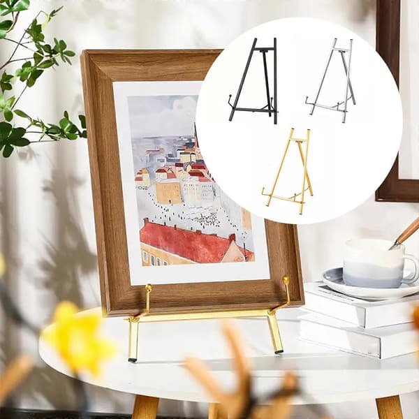 Justerbart Metal Bordstaffeli Til Kunstnere Med Robust Tripod Base Og Sammenklappeligt Design Professionelt Kunstudstillingsstativ Sort Black