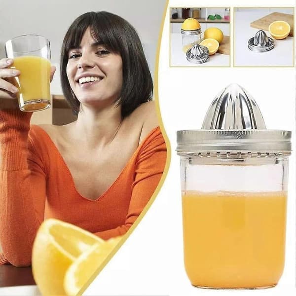 Til Mason Jar Juicer Låg, Juicing Tilbehør, 304 Rustfrit Stål Håndjuicer