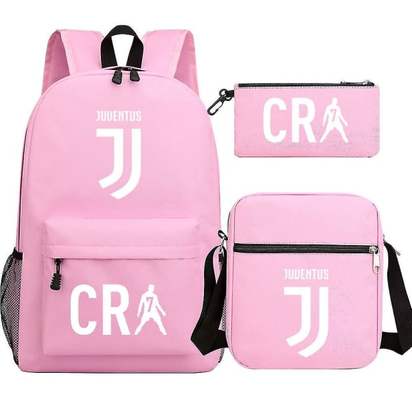 Cr7 Fashion skolesekker for tenåringsgutter, gutter, barn og studenter Laptop-ryggsekker i tre deler 2