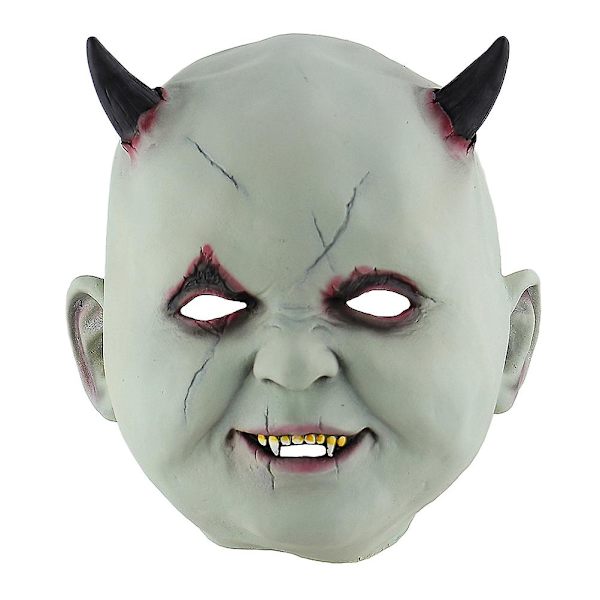 Halloween Cosplay Mask Skrämmande Mask Läskig Skrämmande Liten Djävul Mask