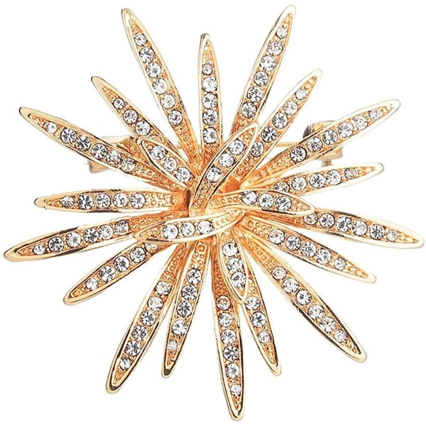 Broche Pins til kvinder, Guld Tone Østrig Rhinestone Crystal Broche Pins smykker