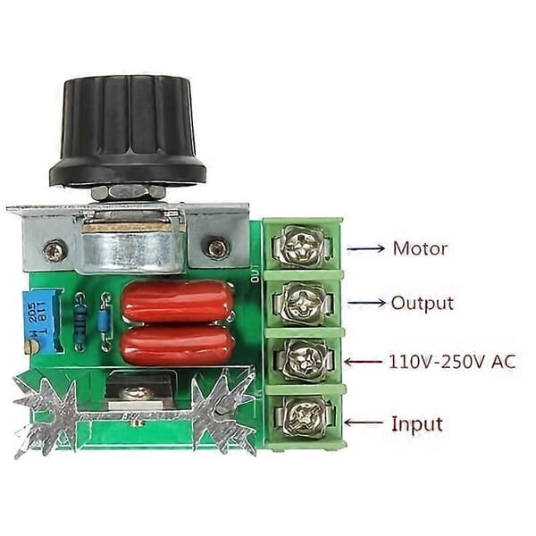 1 stk. 2000W AC Motorhastighetskontroller, 50-220V 25A AC Motorhastighetskontroller Justerbar Spenningsregulator