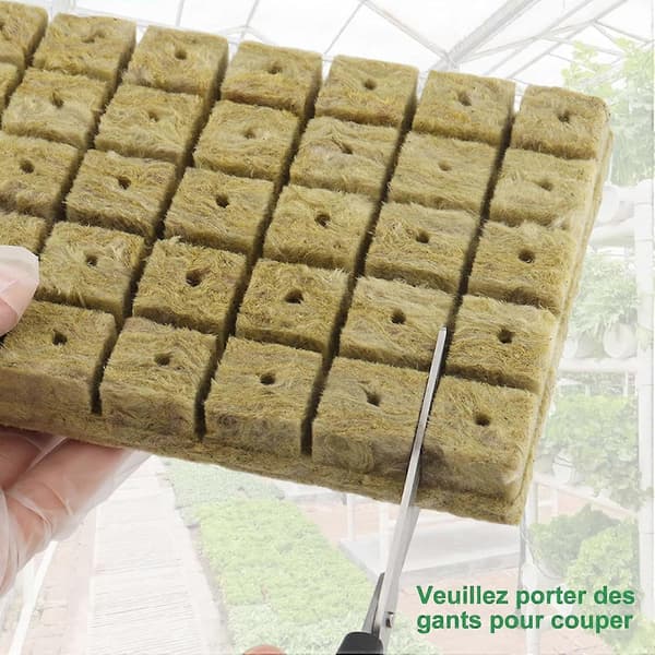 100 stk. Rockwool, Hydroponiske Rockwool-kuber 2,5 x 2,5 x 2,5 cm, Hydroponisk Rockwool Have, Hydroponiske Rockwool-propper, Rockwool-kuber, til formering