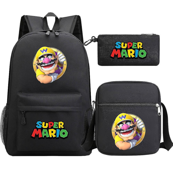 Super Mario Ryggsekk For Tenåringer Jenter Gutter | Kawaii vanntett lerret skolevesker | 3 stk Laptop Mochilas ryggsekker 8