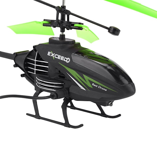 Mini RC Infrarød Induktion Helikopter Fly Blinkende Lys Legetøj Julegave Green