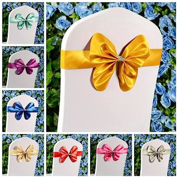 15 Farger Spandex Stol Sashes Bryllup Stol Sash Mini Style Butterfly Sløyfe Lycra Stretch Band Hotel Party Show,oransje
