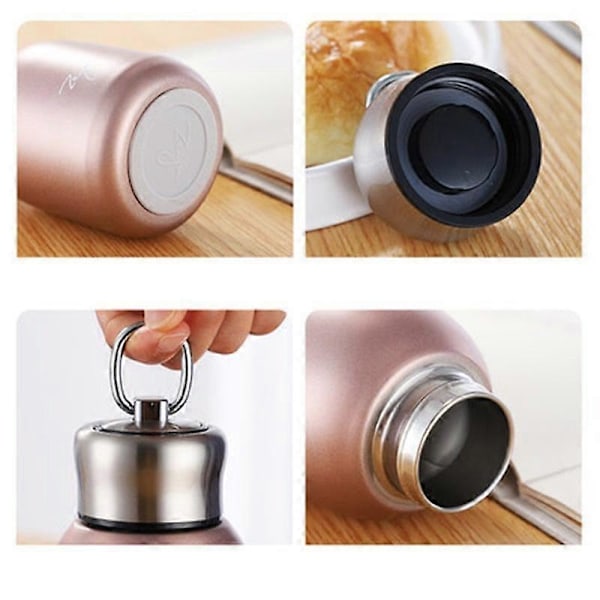 300ML Trendiga Mini Kaffetermosar Härlig Rostfri Termos Bärbar Resevattenflaska Muggar silver