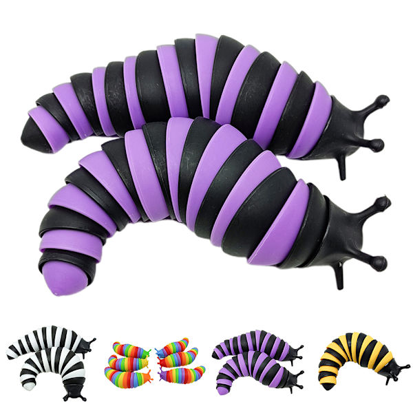 Sensoriska Slug Fidget Toys för barn Sensoriska Leksaker för autister Black purple
