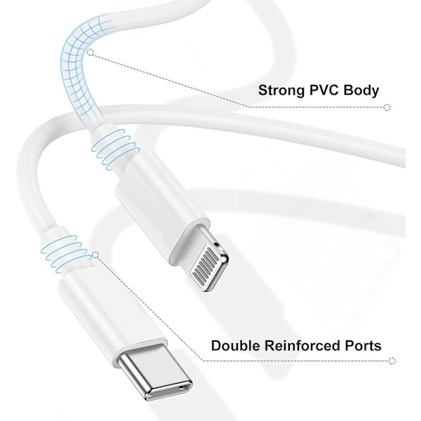 USB C till Lightning-kabel 2m, 2pack Iphone Laddarkabel 2m För Apple USB C-laddare Z