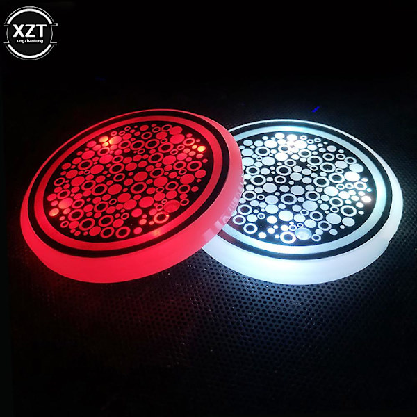 Färgglad Auto Bil Led Cup Coaster Pad Hållare Atmosfär Ljus Lampor Botten Bil Styling Automatisk Ljus På| | H