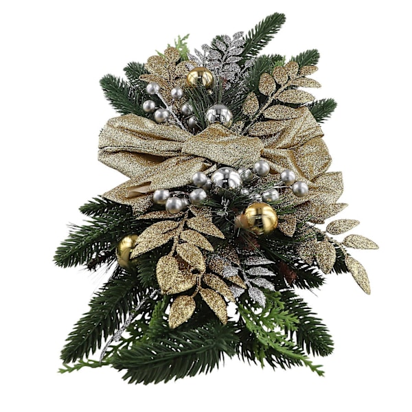 Jul, trappjulsgirlang för trappor, dörr, spis, fönster, utomhus inomhus juldekoration 60x30cm Gold