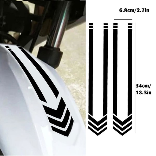 Moottoripyörän suojaus - 2 kpl/pari Universal Motorcycle Front Decals Tarrat Auto 2pcs- fender black