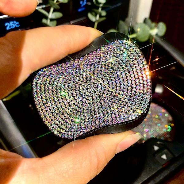 Diamond Rhinestone Car Coaster Water Cup Slot Halkfri matta Silica Pad Cup Hållare Matta Bilprylar Bling Bilinredningstillbehör - Anti-halkmatta Black
