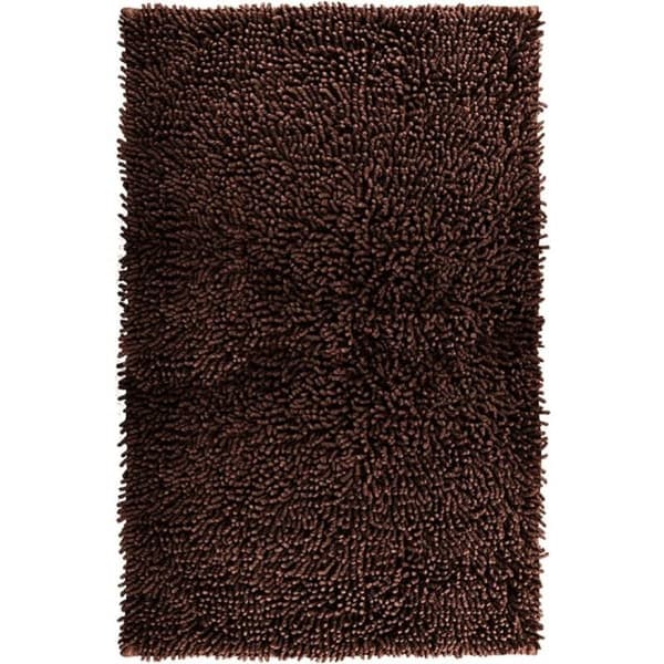 Badeværelsesmåtte Chenille mørkebrun, blød badeværelsesmåtte (50 x 80 cm) kaffe