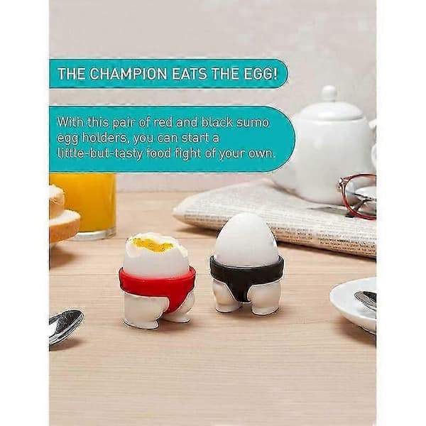 Sumo Äggkopp Set om 2, Roliga Påskäggkoppar, 5.5cm, Plast & Silikon