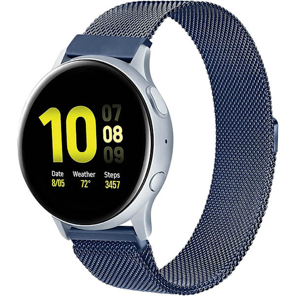 Metallbånd for erstatning av rustfritt stål for Samsung Galaxy Watch Active 2 Sapphire Blue