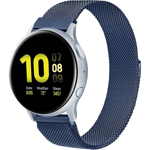 Ruostumattomasta teräksestä valmistetut metallinauhat Samsung Galaxy Watch Active 2:lle Sapphire Blue