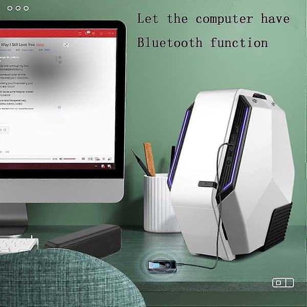 Bluetooth 5.0 sender mottaker trådløs Bluetooth-adapter 2-i-1, LED-skjerm AUX