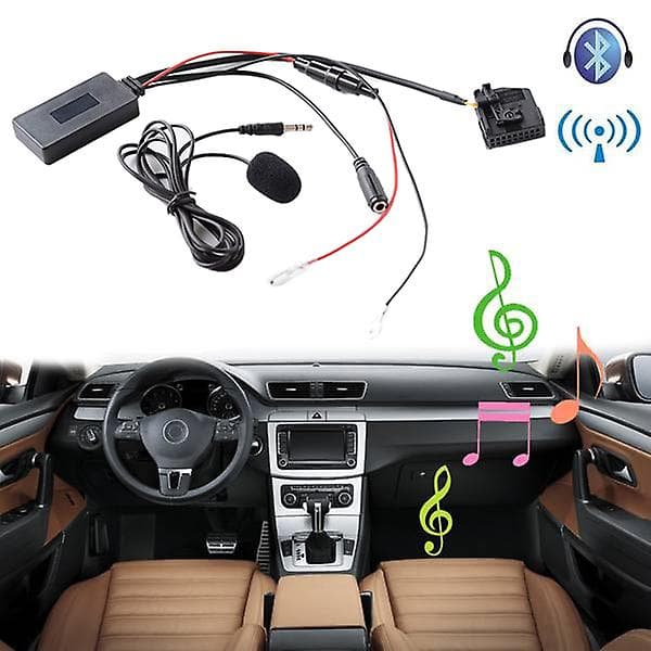 Trådløs Bluetooth-lydadapter til bil, håndfri MIC AUX-kabel MFD2 RNS2 til 18-benet til Golf Black