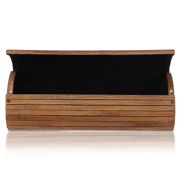 Splintsikker, solid bambusbrilleboks Bærbar, håndlaget oval solbriller-oppbevaringsholder