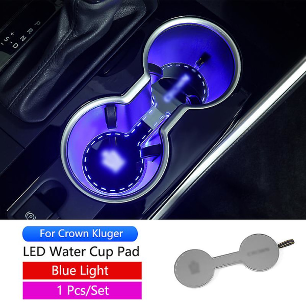 Qhcp Led Light Water Cup Pad Atmosphere Romantic Ambient Dryckkoppshållare Med Led-lampor För Toyota Highlander Crown Kluger 2022 - Dryckeshållare Kluger Blue