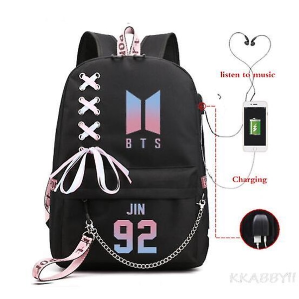 Kpop Groups Ryggsekk Usb Charge Vanntett Business Skolesekk Tenåringer Laptop Reise Dagsekk Mochila Skolesekk picture color