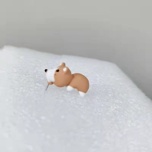 1 par söta djurbett örhänge 3d lera djur prydnad örhängen dinosaurie örhänge#hgkj14 Corgi