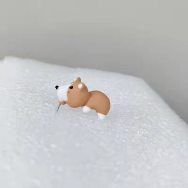 1 par søte dyrebitt øredobber 3d leire dyrepynt øredobber Dinosaur øredobber#hgkj14 Corgi