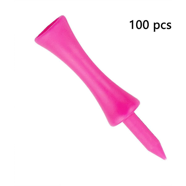 57mm rosa plast golf tees 100-pakning