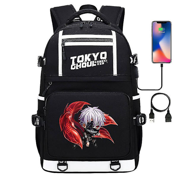 Tokyo Ghoul Re Rygsæk - Anime Kaneki Ken Cosplay Nylontaske Til Skole & Rejse 10