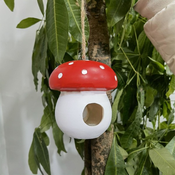 Fuglefoder med svampe hængende harpiks vedhæng kæledyrsudstyr Ornament til indendørs udendørs haveparkudsmykningsfoderautomater