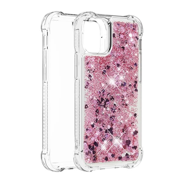 Glitter Bling TPU-deksel iPhone 13 Rosegull