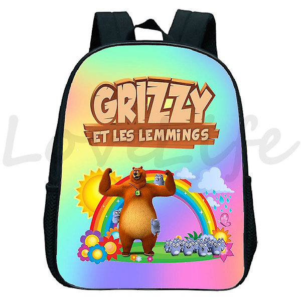 Sunlight Grizzy Bear Reppu Lasten Päiväkoti Koulukassit Lasten Sarjakuva Grizzy And The Lemmings Reppu Lasten Kirjalaukut 16