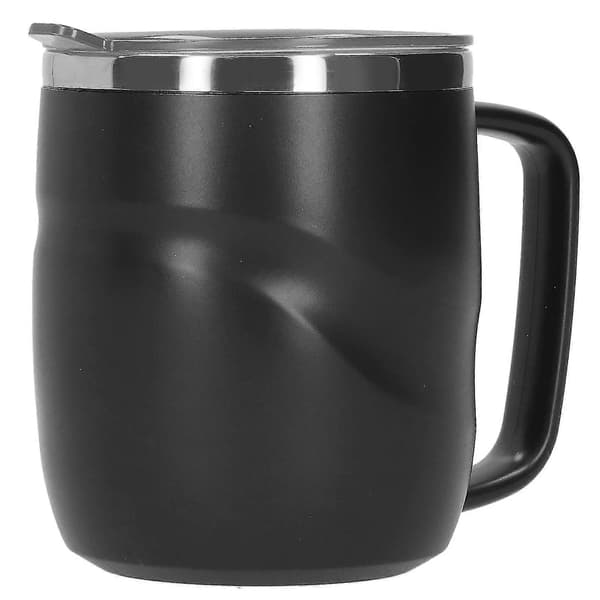Rustfrit stål 14oz kaffekrus med låg - Sort husholdningsvandkop