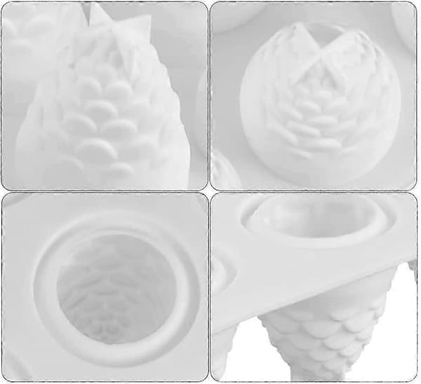 8-hulls ananasformet silikonform 3D kongleformet stearinlysformer Bakeform