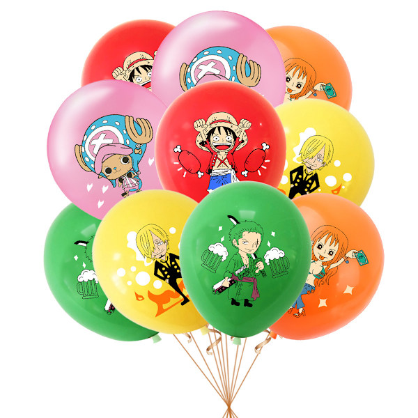 One Piece fødselsdagsfest dekorationssæt kranium flag kage flag udstødning kugle kombination fødselsdag dekorationer