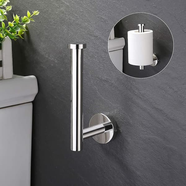 Toiletpapirholder i rustfrit stål, vævdispenser til badeværelse Silver