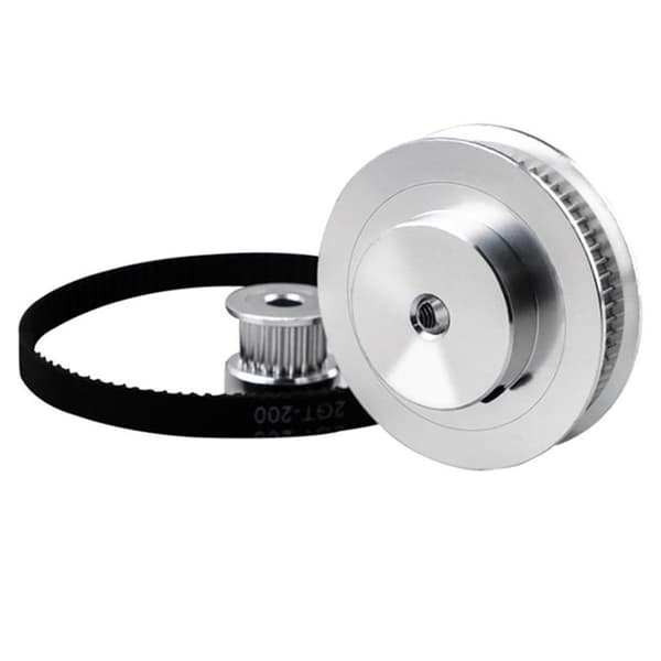 Gt2 Tandremsskive 60 tænder 20 tænder 5 mm reduktion 1:3 Rembredde 6 mm til 3D-printertilbehør-MEINI Silver