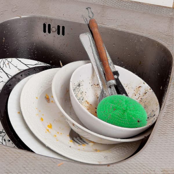 Plastikskrubbere til opvask, grydeskrubbe, nylonskrubber