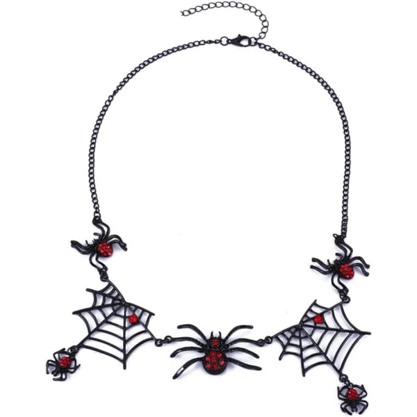 Halloween Bat Spider Web Choker Halsband Gothic Collar Halsband Hänge Kedja Smycken för kvinnor och flickor