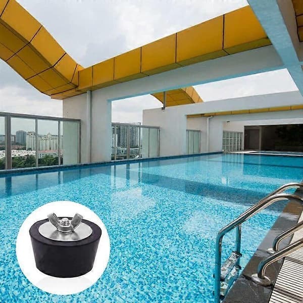 Vinterplugg för pool. 51 mm gummipropp med vingmutter i rostfritt stål för underhåll av poolrör under vintern (2 stycken)