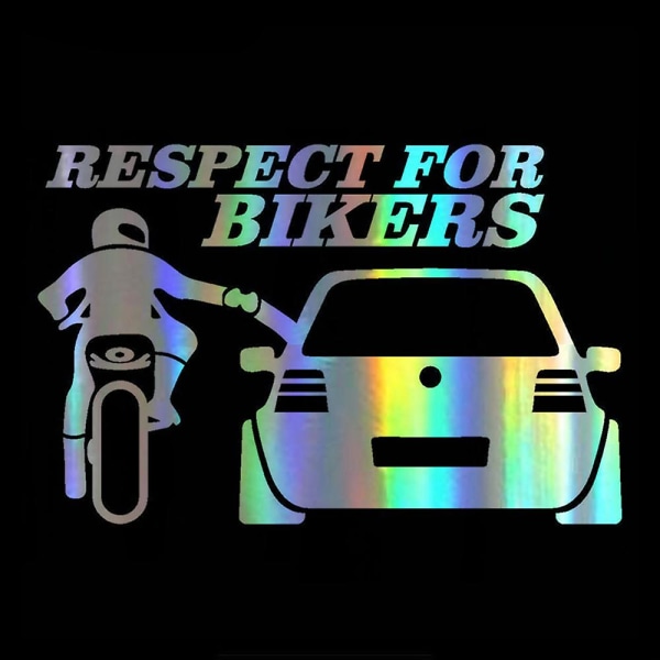 Motorsykkelklistremerke Respekt for syklister Reflekterende bilklistremerker Moto Auto Decal Morsom Jdm Vinyl På Bil Styling - Dekaler &amp; Klistremerker size   13x20cm