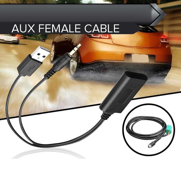 Trådløs Bluetooth-mottaker for bilstereo for 2005-2011 USB/AUX lydmodul kabel AUX kabeladapter black